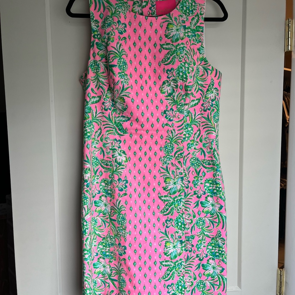 Lilly Pulitzer Pink and Green Sheath Dress for Wedding Guests